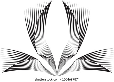 Abstract halftone lines background, minimal geometric dynamic pattern, vector modern design black and white texture.