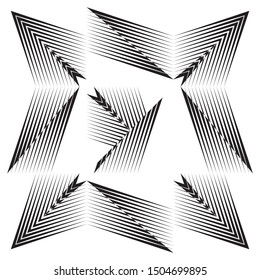 Abstract halftone lines background, minimal geometric dynamic pattern, vector modern design black and white texture.