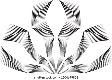 Abstract halftone lines background, minimal geometric dynamic pattern, vector modern design black and white texture.