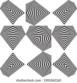 Abstract halftone lines background, minimal geometric dynamic pattern, vector modern design black and white texture.