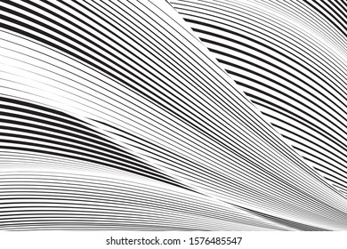 Abstract halftone lines background, minimal geometric dynamic pattern, vector modern design texture.