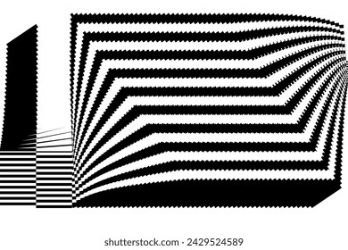 Abstrakte Halbtonlinien Hintergrund, Op Art geometrisches Muster, Vektor moderne Design Textur