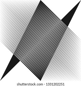 Abstract halftone lines background, trendy geometric black and white pattern, vector modern design texture.