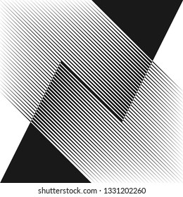 Abstract halftone lines background, trendy geometric black and white pattern, vector modern design texture.