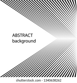 Abstract halftone lines background, trendy geometric pattern, black and white texture, vector modern design card, cover, banner.