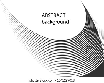 Abstract halftone lines background, trendy geometric pattern, black and white texture, vector modern design card, cover, banner.