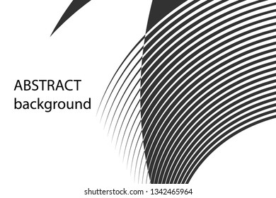 Abstract halftone lines background, trendy geometric pattern, black and white texture, vector modern design card, cover, banner.