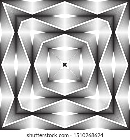 Abstract halftone lines background, trendy geometric dynamic pattern, vector modern design black and white texture.