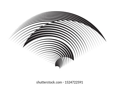 Abstract halftone lines background, trendy geometric black and white dynamic pattern, vector modern design texture.