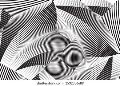 Abstract halftone lines background, trendy geometric dynamic pattern, vector modern design texture.