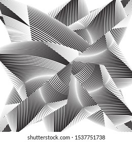 Abstract halftone lines background, trendy geometric dynamic pattern, vector modern design texture.