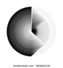 Abstract halftone lines black and white circle background, minimal geometric dynamic pattern, vector modern design texture for card, banner, flyer, cover, poster, decoration.