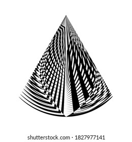Abstract halftone lines black and white background, geometric dynamic pattern, sign, symbol, vector modern design texture.