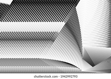 Resumen de líneas de medio tono fondo negro y blanco, patrón dinámico geométrico, textura de diseño moderno vectorial para tarjeta, cubierta, afiche, pancarta, volante.