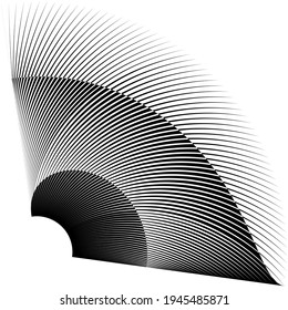 Abstract halftone lines black and white background, geometric dynamic pattern, vector modern design texture for card, cover, poster, banner, flyer.