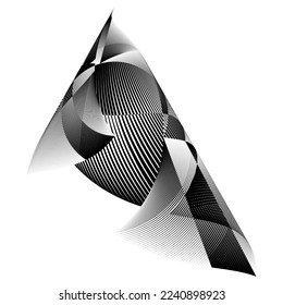 fondo negro y blanco, patrón dinámico geométrico, elemento de diseño moderno vectorial
