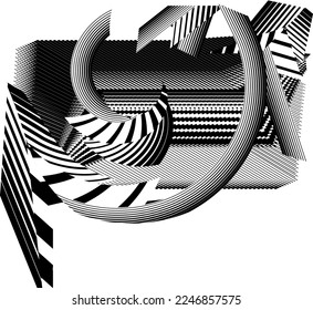 fondo negro y blanco, patrón dinámico geométrico creativo, textura de diseño moderno vectorial