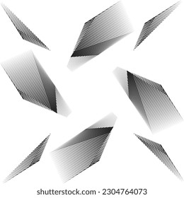 abstract halftone lines black and white background, geometric dynamic pattern, vector modern design element