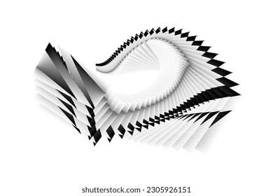 abstract halftone lines black and white background, creative geometric dynamic pattern, vector modern design element
