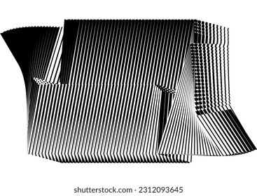 fondo negro y blanco, patrón dinámico geométrico, elemento de diseño moderno vectorial