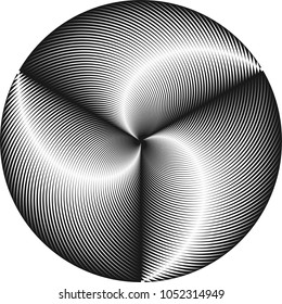 Abstract halftone lines circle background. Creative geometric pattern. Vector modern design optical illusion black and white background.