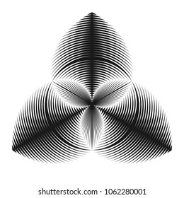 Abstract halftone lines circle background. Creative geometric pattern. Vector modern design black and white background.