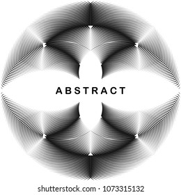 Abstract halftone lines circle background. Creative geometric pattern. Vector modern design black and white background.