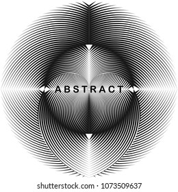 Abstract halftone lines circle background. Creative geometric pattern. Vector modern design black and white background.
