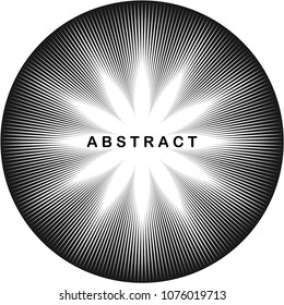 Abstract halftone lines circle background. Creative geometric pattern. Vector modern design black and white background.