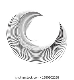 Abstrato meio-tom linhas círculo fundo, geométrica dinâmica floral padrão, vetor moderno design textura.