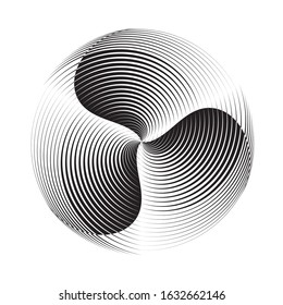 Circular Spiral Sound Wave Rhythm Lines Stock Vector (Royalty Free ...