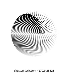 Fondo circular de líneas de medio tono abstracto, patrón dinámico geométrico, textura de diseño moderno vectorial.