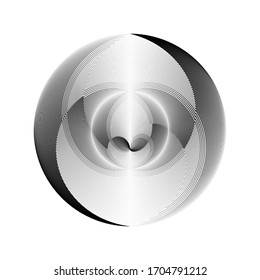 Abstrakte Halbtonlinien kreisen Hintergrund, geometrisches Muster, moderne Vektorillustration Design Symbol, Zeichen, Emblem, dekoratives Element.