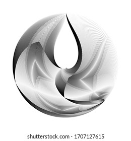 Fondo circular de líneas de medio tono abstracto, patrón dinámico geométrico, textura de diseño moderno vectorial.