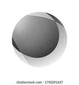 Resumen de fondo de círculo de líneas de medio tono, patrón geométrico creativo, símbolo de diseño moderno vectorial, signo, emblema.