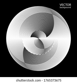 Abstract halftone lines circle background, geometric dynamic pattern, vector modern design texture for card, cover, poster, decoration.