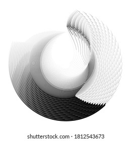 Abstract halftone lines circle background, geometric dynamic pattern, vector modern design texture for card, banner, cover, poster, decoration.