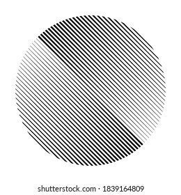 Abstract halftone lines circle background. Creative geometric pattern. Vector modern design black and white background.