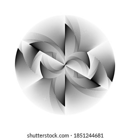 Abstract halftone lines circle background, geometric pattern, ornament, vector modern design texture.