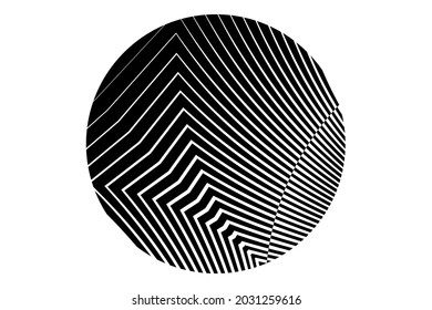 Abstract halftone lines circle background, geometric dynamic pattern, vector modern design texture.