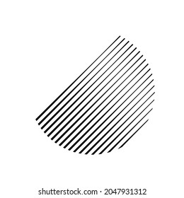 Abstract halftone lines circle background. Creative geometric pattern. Vector modern design black and white background.