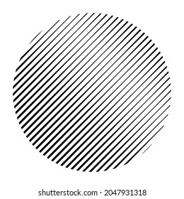 Abstract halftone lines circle background. Creative geometric pattern. Vector modern design black and white background.