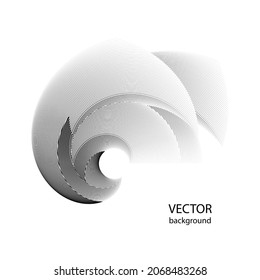 Abstract halftone lines circle background, geometric dynamic pattern, vector modern design texture.