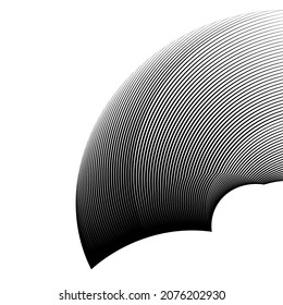 Abstract halftone lines circle background, geometric dynamic pattern, vector modern design texture.