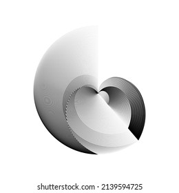 Abstract halftone lines circle background, geometric dynamic pattern, vector modern design element.