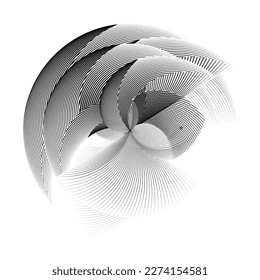 abstract halftone lines circle background, creative geometric dynamic pattern, vector modern design element