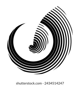abstract halftone lines circle background, geometric dynamic pattern, vector design element