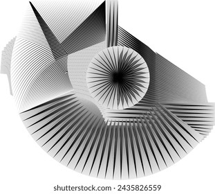 abstract halftone lines circle background, creative geometric pattern, vector modern design element