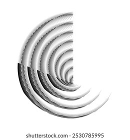 Fondo abstracto del círculo de las líneas del semitono, patrón dinámico geométrico, elemento del diseño del Vector