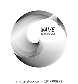 Abstrakte Halbtonlinien kreiswellenhintergrund, geometrisches dynamisches Muster, Vektordesign-Struktur für Karte, Banner, Flyer, Deckel, Poster, Dekoration.